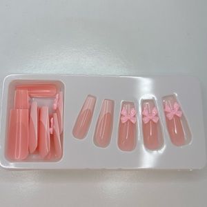 Coquette Pink Bow Press On Nails